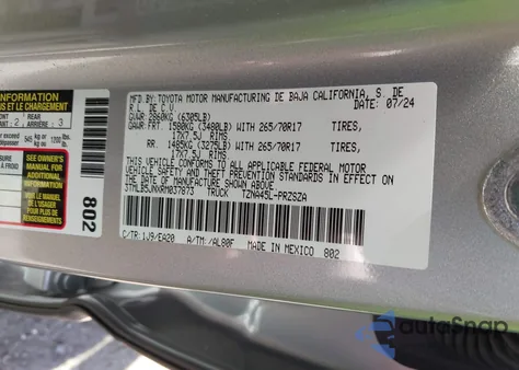 2024 Toyota Tacoma Double Cab from USA, damaged, VIN 3TMLB5JNXRM037873